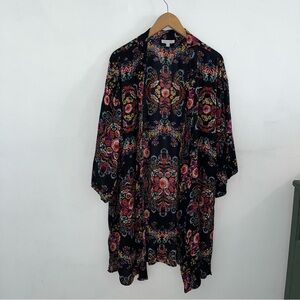 Patrons of Peace Black Floral Robe